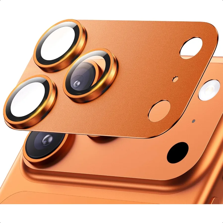 

Защитная пленка для объектива камеры iPhone 17 Pro Max [небьющийся военный класс 12 футов] [сильная адсорбция] 9H + закаленное стекло для камеры Sc