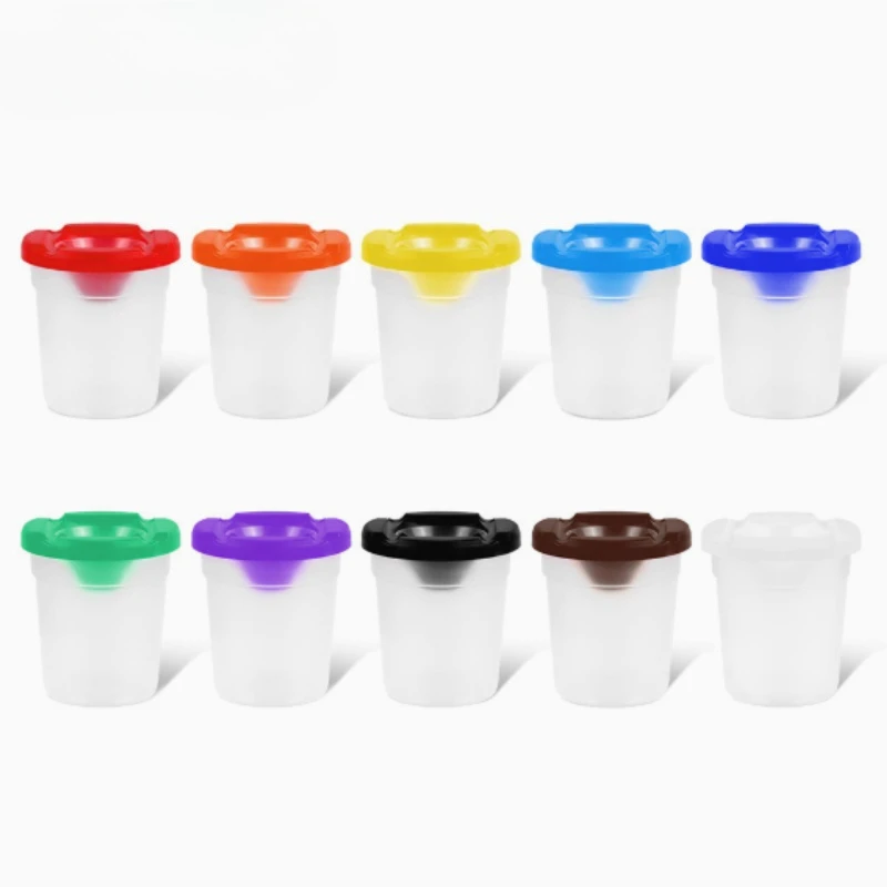 1pcs Children's Painting Pen Wash Cup DIY Art Graffiti Paint Pen Wash Bucket Watercolor Gouache Diy Nail Brush Pen Wash Cup view 6