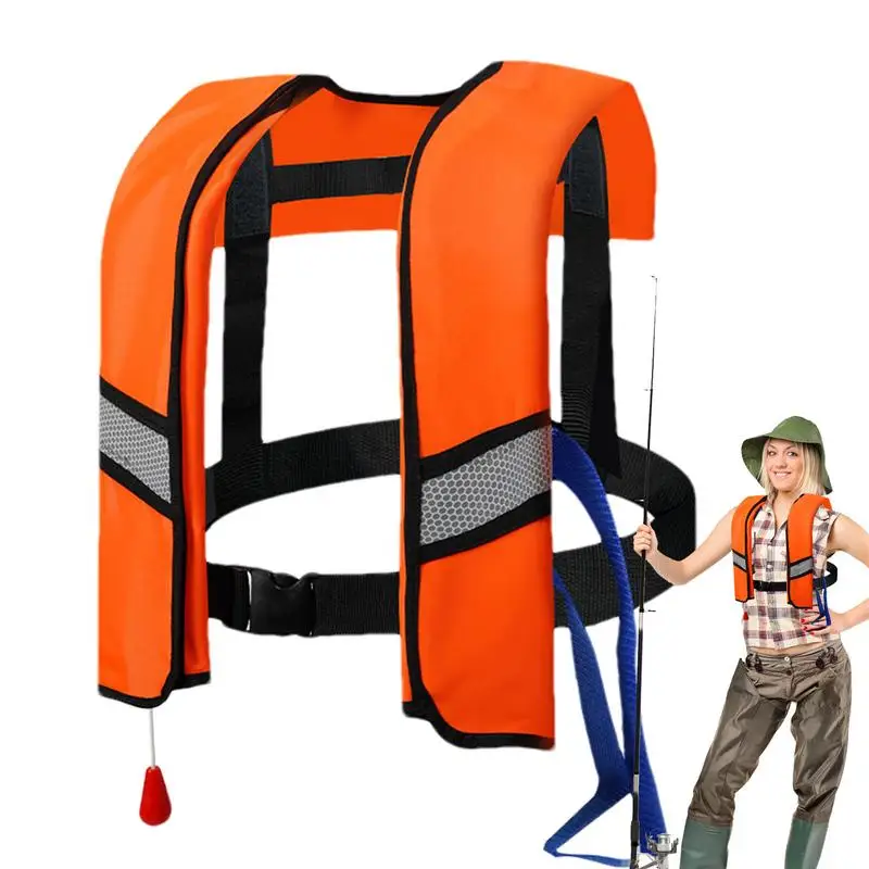 

Life Vest Paddle Vest Adult Classic Series Life Vest Nylon Adult Life Vest Automatic Inflating Portable Buoyancy Jacket