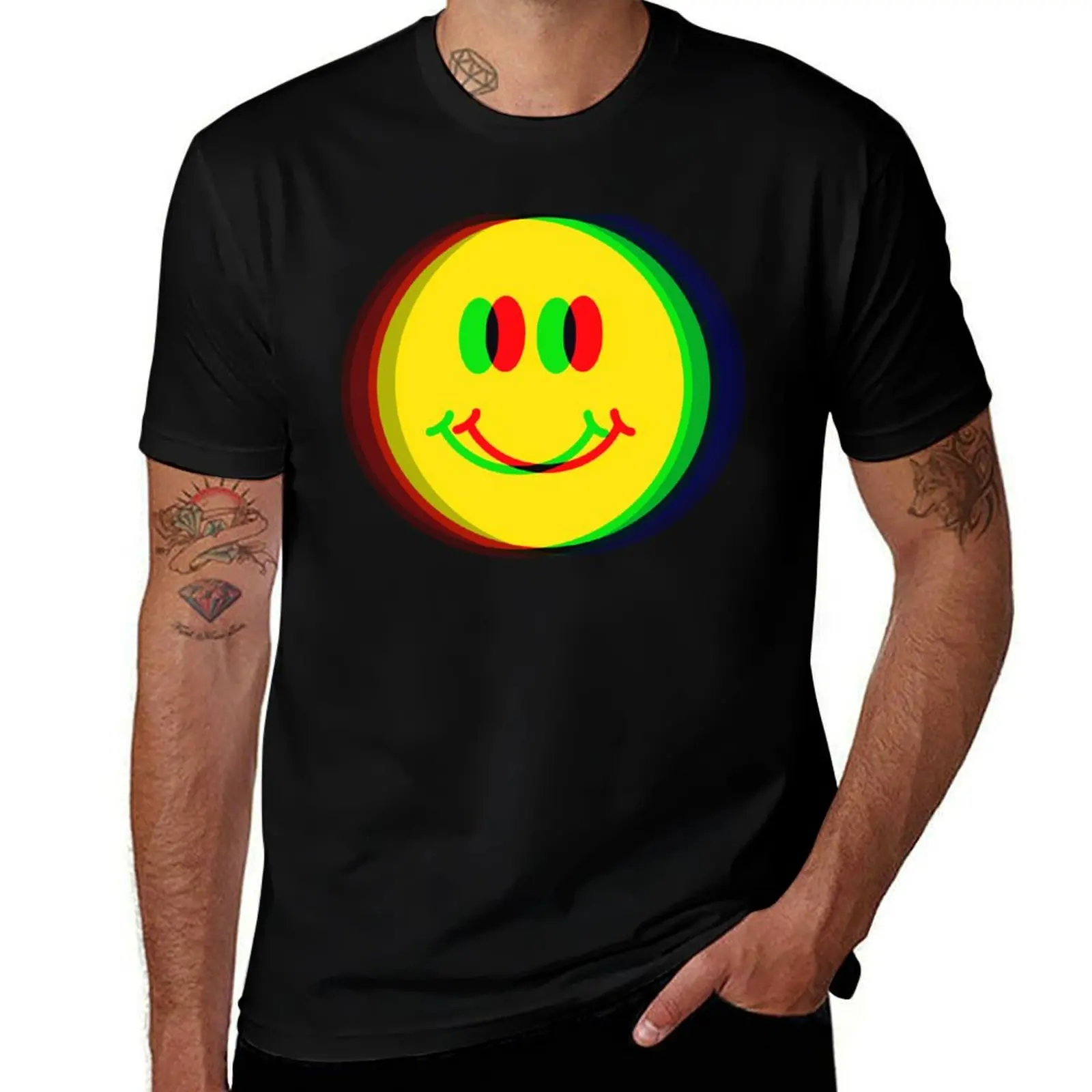 

Psychedelic Smiley Happy Face T-Shirt Aesthetic clothing Funny t-shirt Anime t-shirt plain white t shirts men