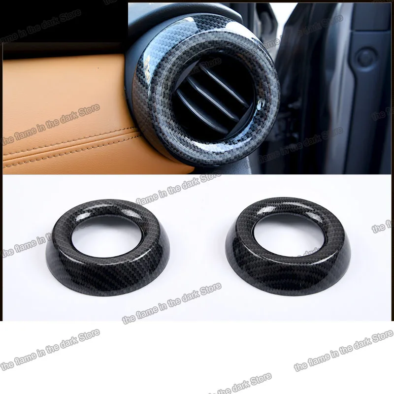 carbon fiber Car Interior Dashboard Air Vent Outlet Ring Trims for Nissan Kicks 2017 2018 2019 2020 2021 Accessories chrome 2022