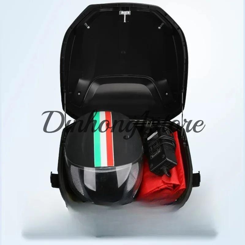 Motorcycle Tail Box Scooter Boots Trunk Cool ABS+PP Solid Case For Full Helmet Storage Organizer Box Tail Box Back