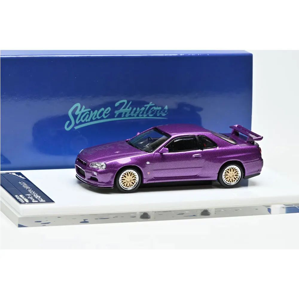 Stance Hunters 1/64 Skyline GTR R34 Model Car Vintage Cars Diecast Vehicle Collection Model With Display Case Gifts for Adults - view 2