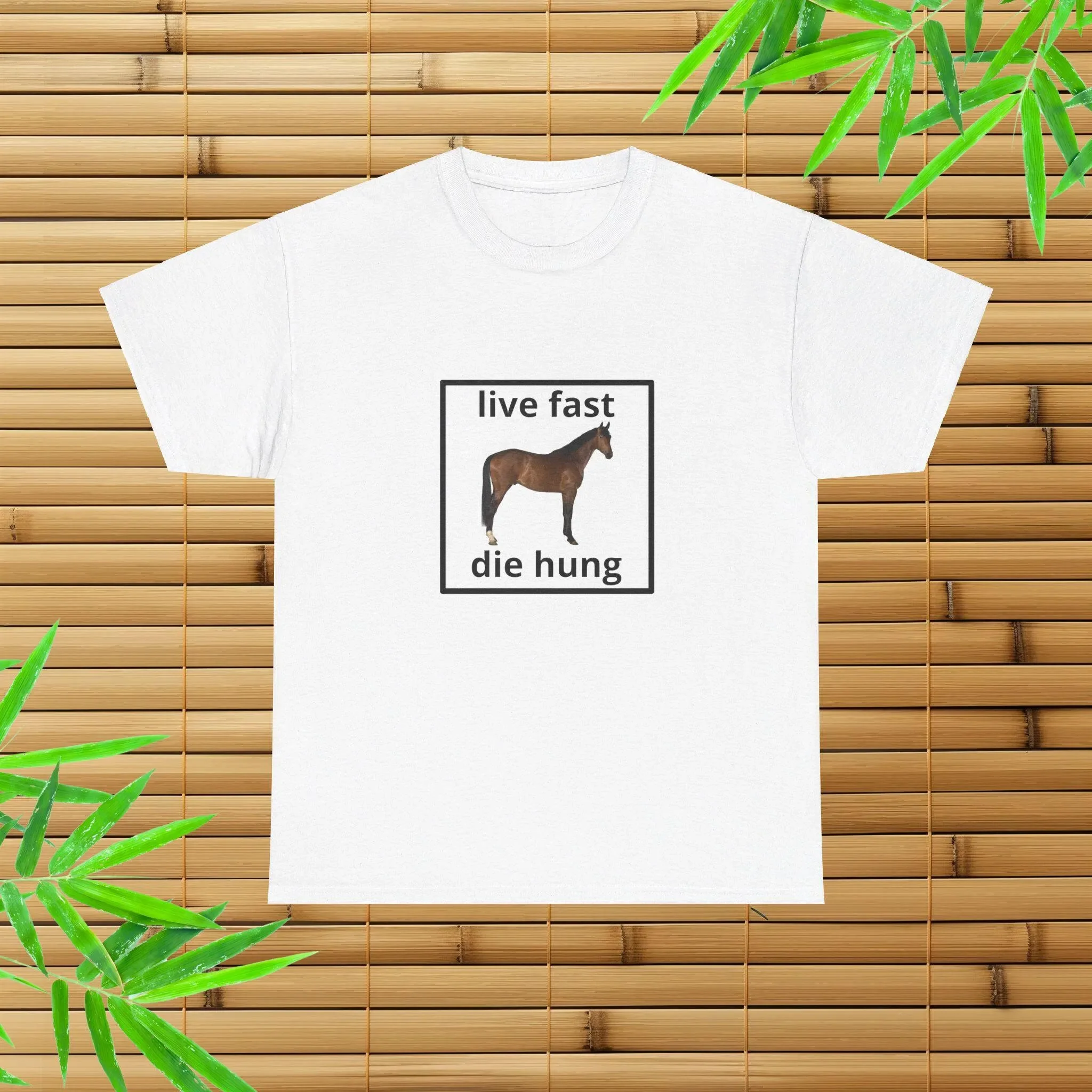 Live Fast Die Hung T Shirt Funny Horse GifT Meme