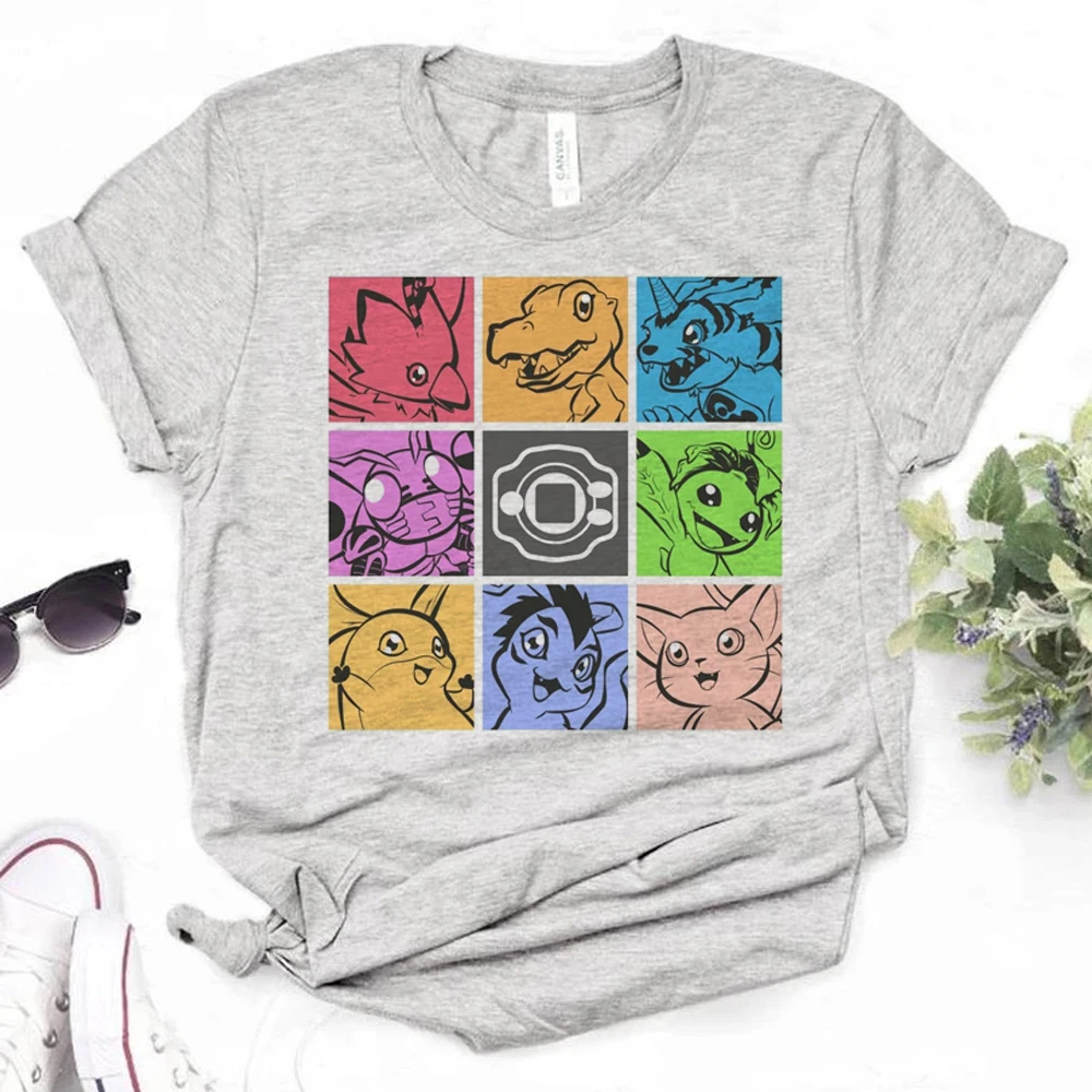 Digimon t-shirts women designer graphic funny Tee girl streetwear funny harajuku clothing