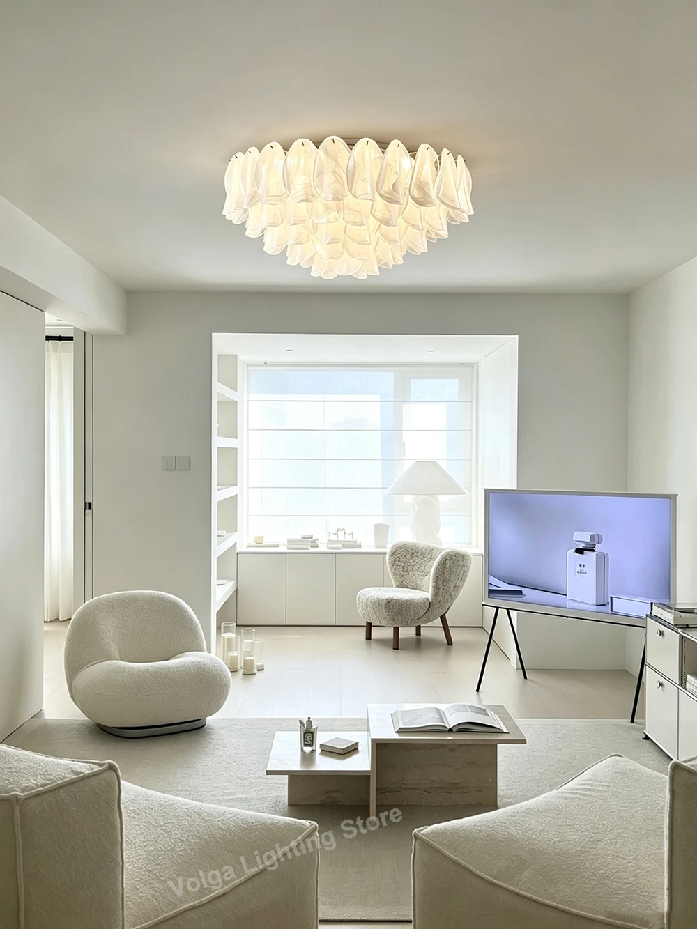 2026 French Style White Cloud Glass Ceiling Lamp, E14 Base Dimmable Lampara Techo, Bedroom Parlor Decor Ceiling Chandeliers Gold