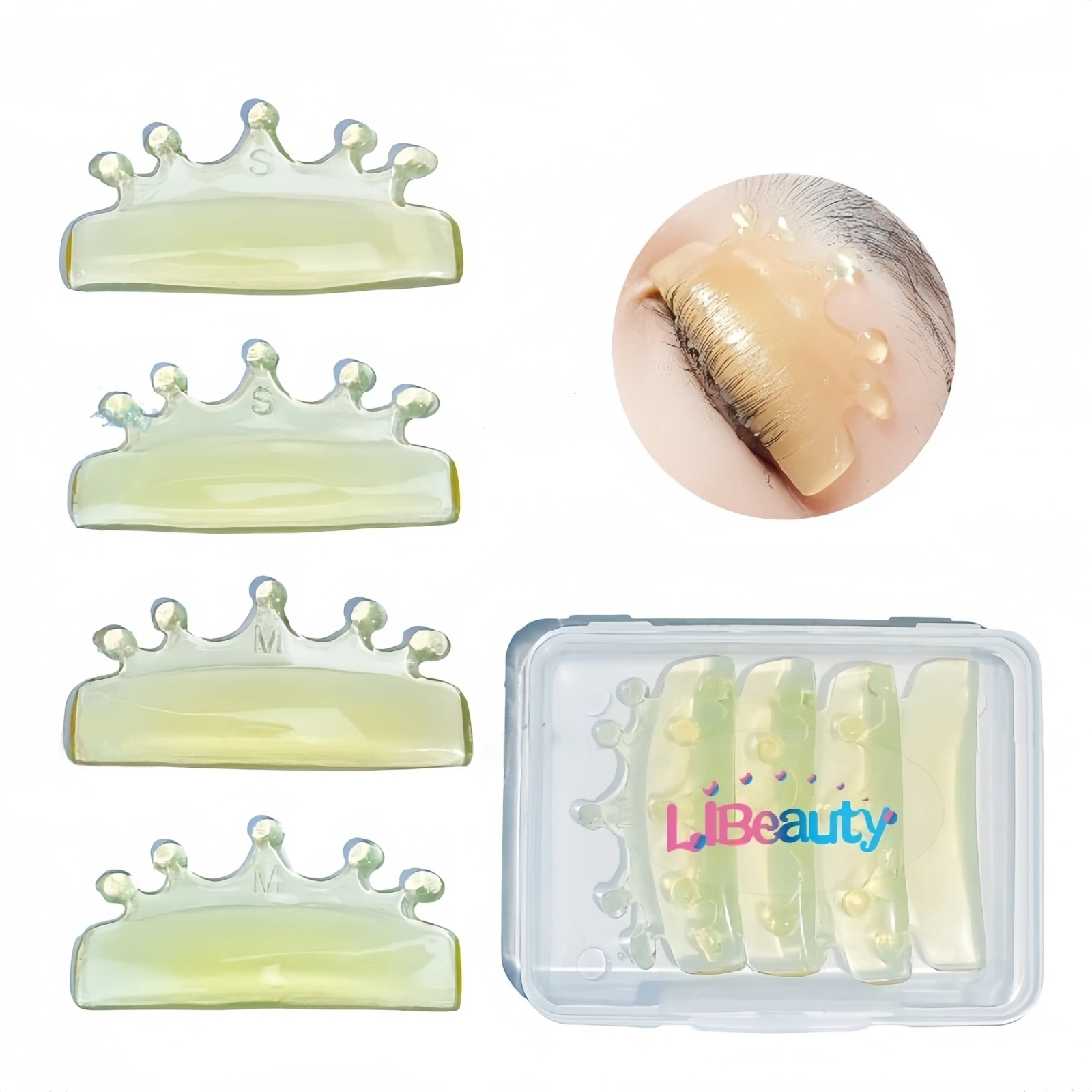 Libeauty 2 Pary Silikonowych Podkładek do Trwałej na Rzęsy z Efektem L Curl, Samoprzylepne Wałeczki do Rzęs, Osłonki do Liftingu, Akcesoria do Podkręcania Rzęs 3D, Narzędzie do Makijażu