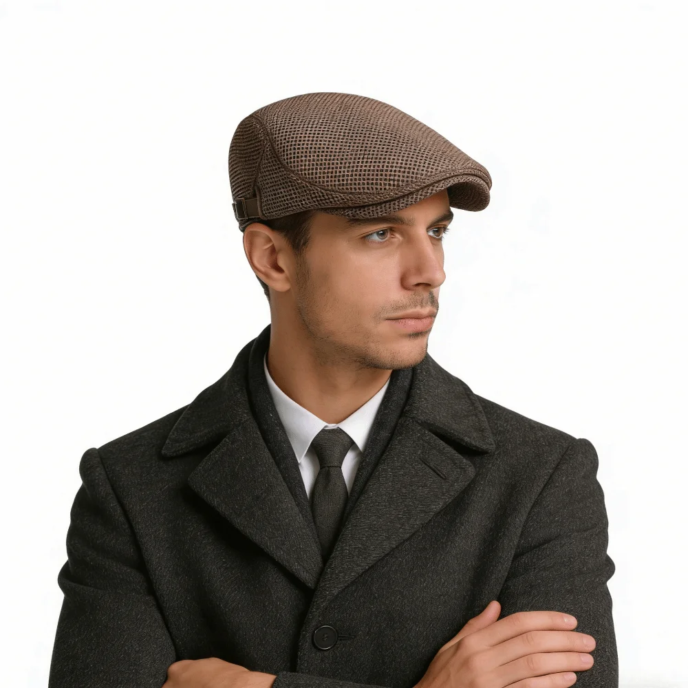 Fashion Casual Versatile Mesh Beret Cap Hollow Washable Breathable Sun Hat Vintage Fashion Retro Peaked Cap All-gender