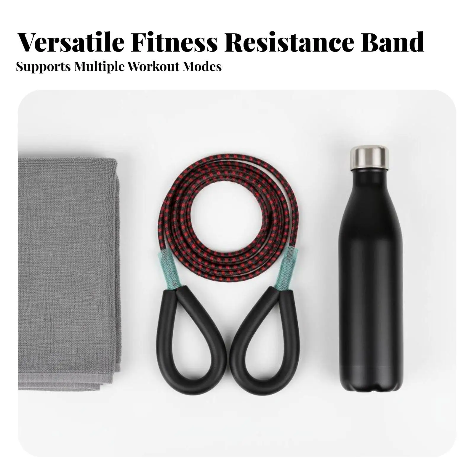 Resistance Training Rope High Strength Training Pull Rope Portable & Lightweight Elastic Bungee Cord with Handles for Athletes,