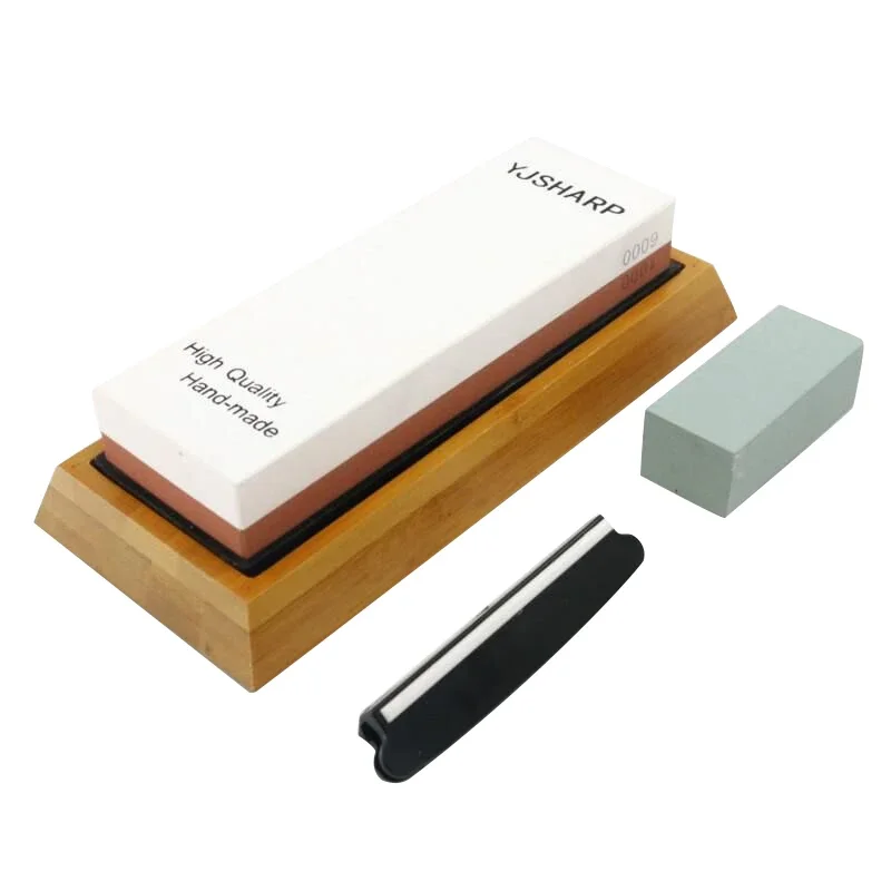 Premium Whetstone Knife Sharpening Stone 2 Side Grit 1000/6000 Waterstone  Sharpener With NonSlip Bamboo Base and Angle Guide