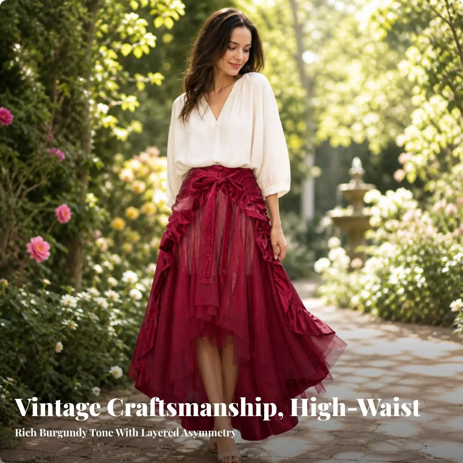 women-pirate-style-skirt-asymmetrical-layered-midi-skirt-high-waist-tie-front-bow-pleated-finish-polyester-vintage-dance