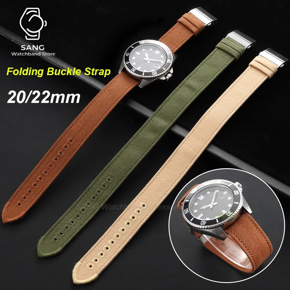 20/22mm Universal Bracelet for Rolex for Omega Folding Buckle Fabric Nylon Weave Military Strap Waterproof Soft Sport Watch Band