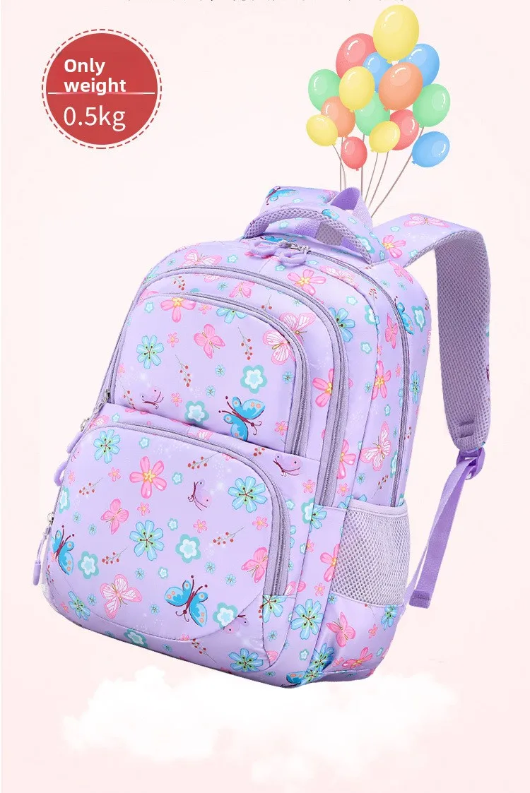 3pcs/set Flower Butterfly Prints School Backpack for Girls Bookbag set Elementary Middle School Student Backpack with Lunch Box