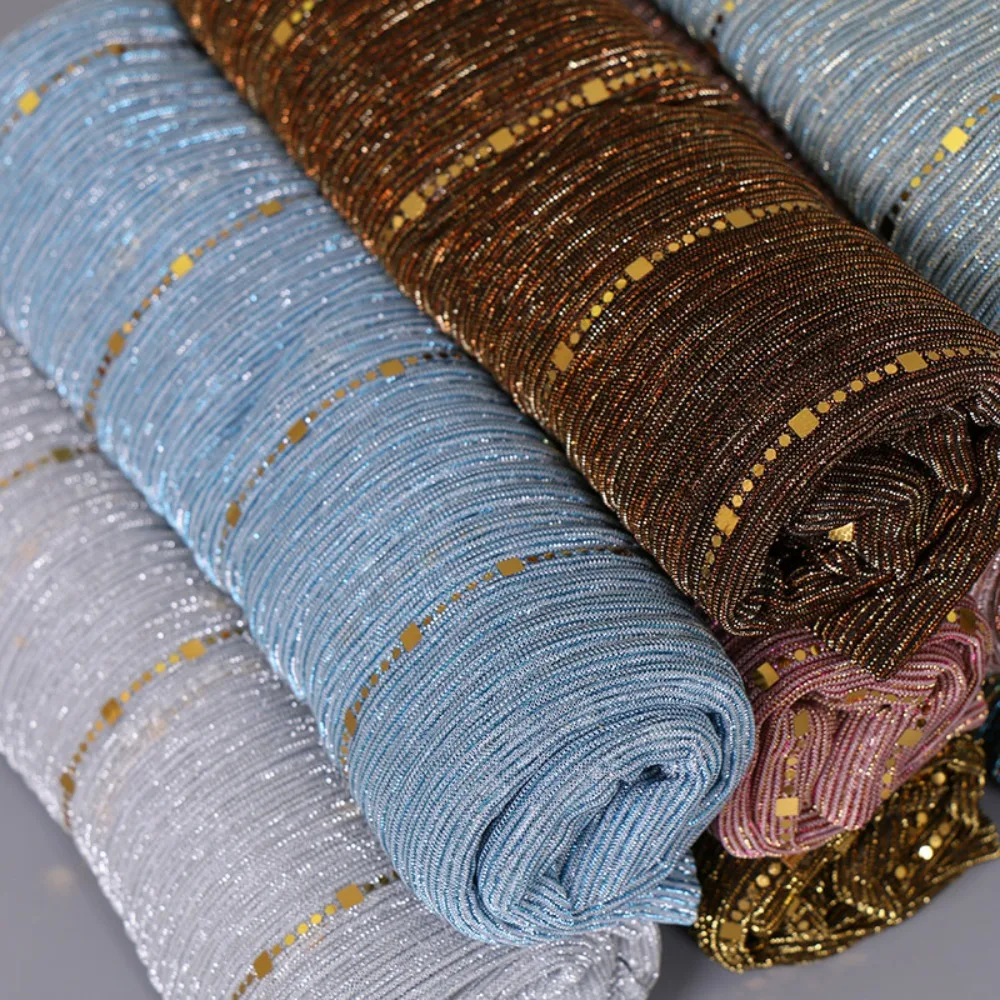 New Solid Color Shawl Female Korean Style Sequins Stripe Shawl Daily Accessories Silk Scarf