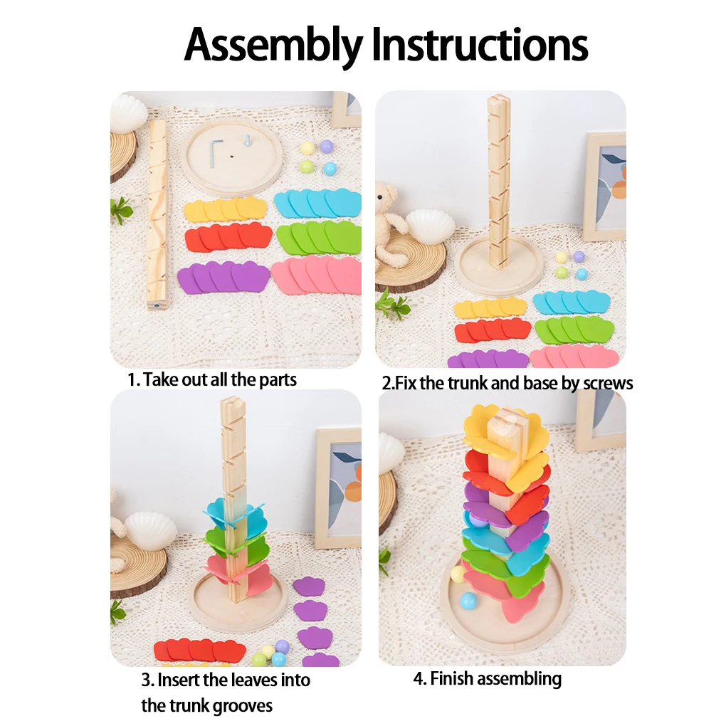 Rainbow Drops Ball Track Game Educational Toy For Children Multifunctional Rainbow Kids A