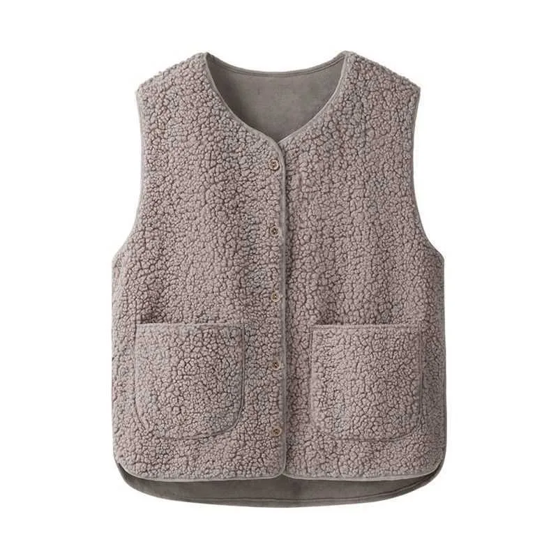 Women Faux Shearling Vest Zip Up Sleeveless Waistcoat Warm Layering Gilet For Autumn Winter