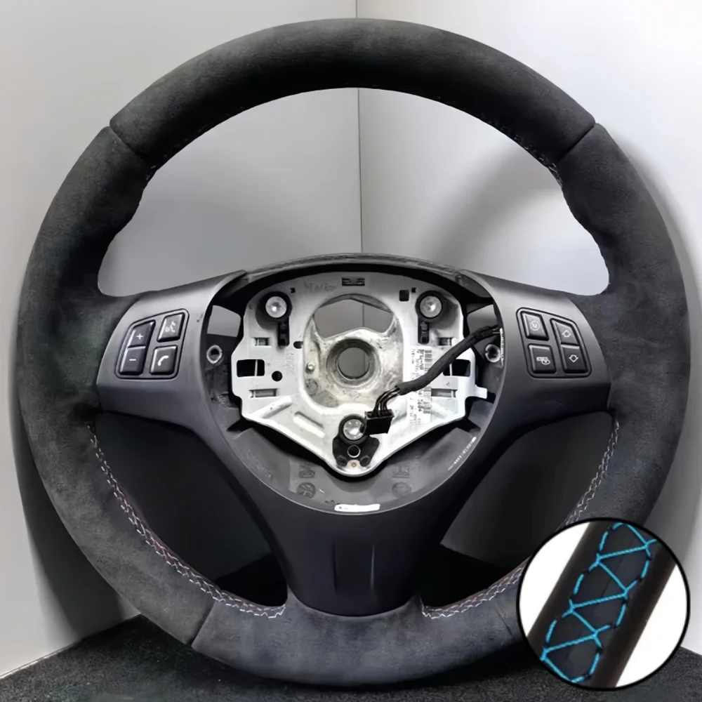 Handgenähter Lenkradbezug aus Wildleder M Sport M3 E90 E91 E92 E87 E81 E82 E88 X1 E84 Lenkradummantelung Geflechtbezug für BMW E93