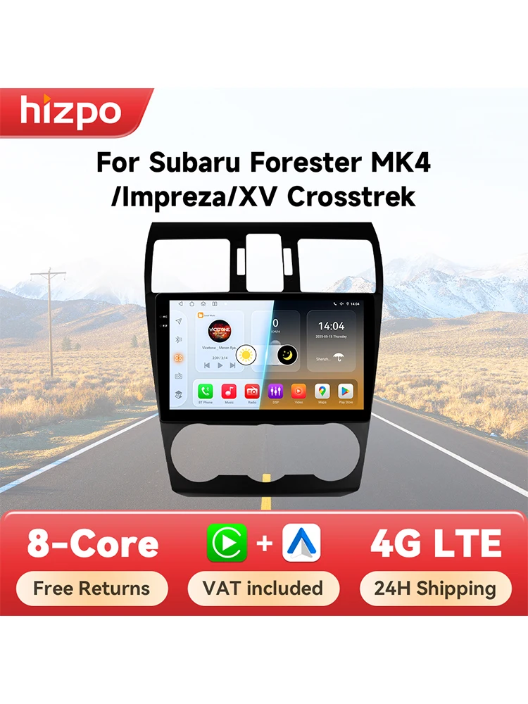 Hizpo Android Carplay Autoradio Multimediaspeler Voor Subaru Forester Mk4 Impreza Xv Crosstrek 2012-2015 Autoradio Gps Stereo 4G - afbeelding 2
