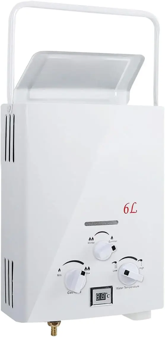 เครื่องทําน้ําอุ่นโพรเพนแบบพกพา 31000 BTU แก๊ส LPG กลางแจ้ง RV Camper