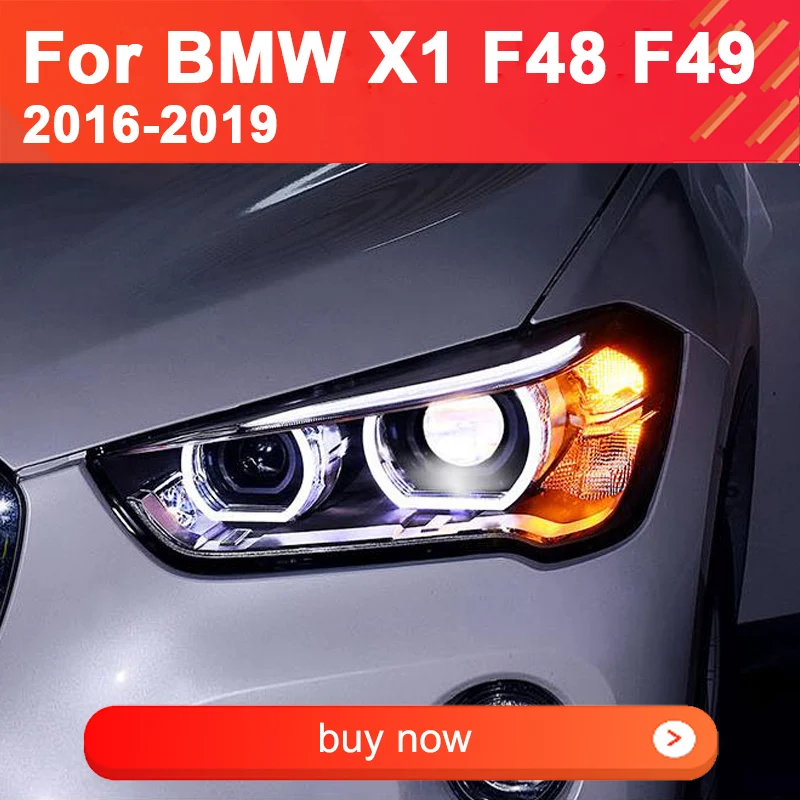 1 Pair LED Head Light Assemly for BMW X1 F48 F49 2016-2019 Plug and Play with Projector Lens LED Day Light Turning Signal