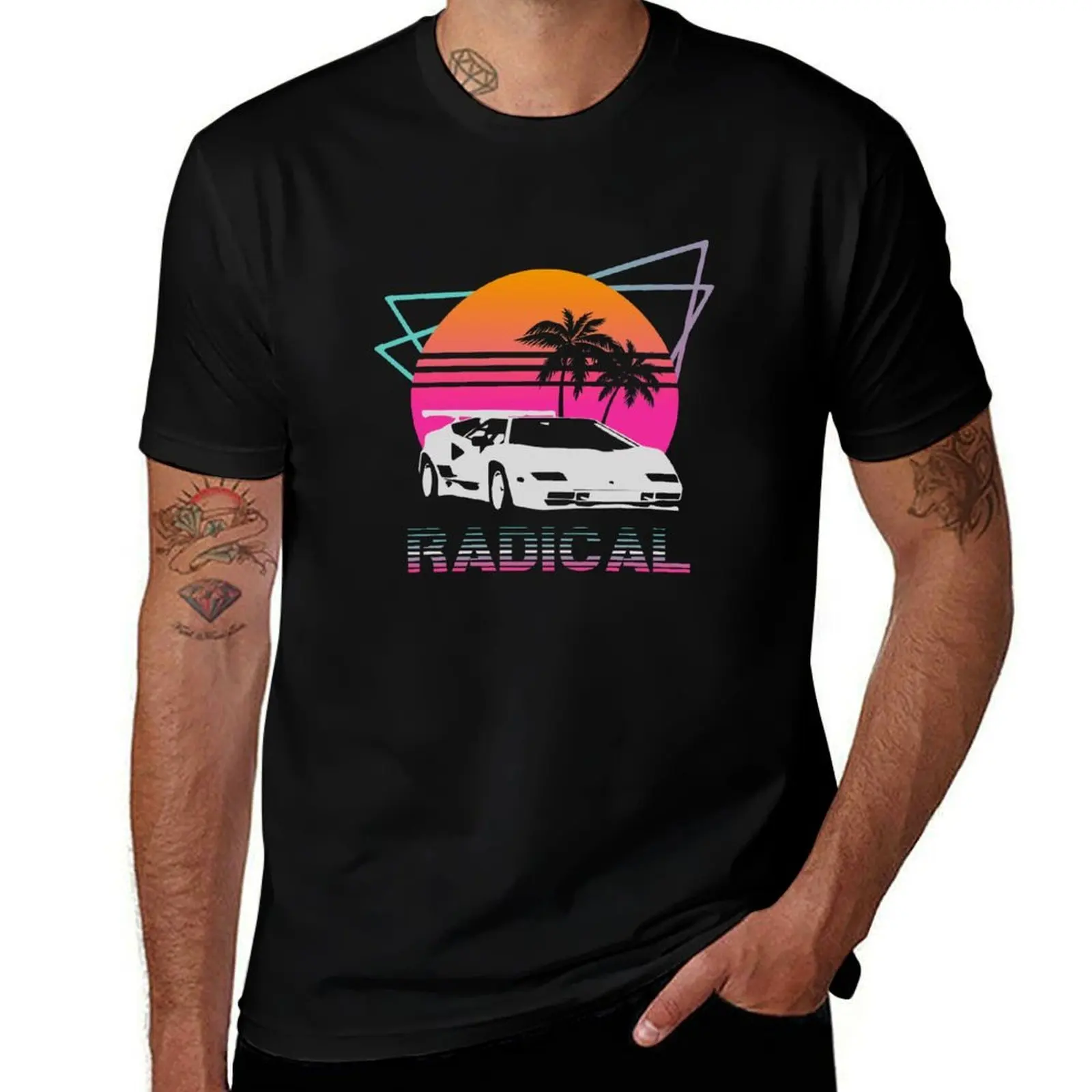 

t T-Shirt cotton essential Retrowave Radical shirt t t Countach shirt man designer shirt man 1980's