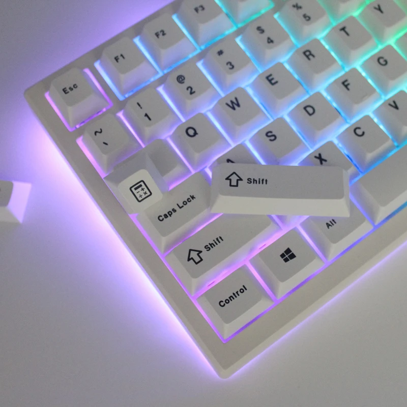 

125 Keys Minimalist White Japanese Keycaps For Mechanical Keyboard Cherry Profile Dye Sublimation PBT Key Caps Custom DIY GK61