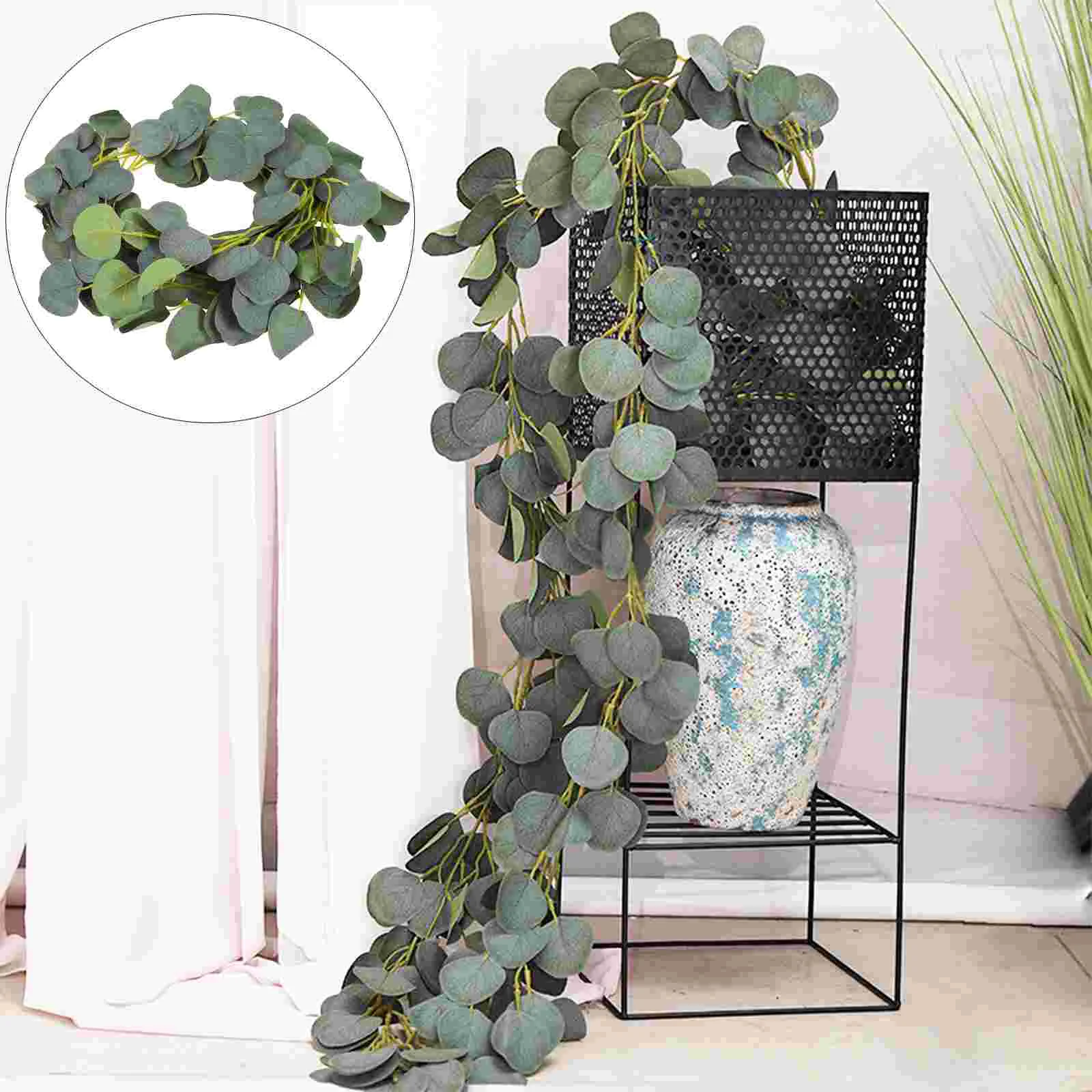 

Eucalyptus Wreath Indoor Decoration Green Plant Wall-mounted Wedding Garland Emulated Plastic Flower Imitation Pendant