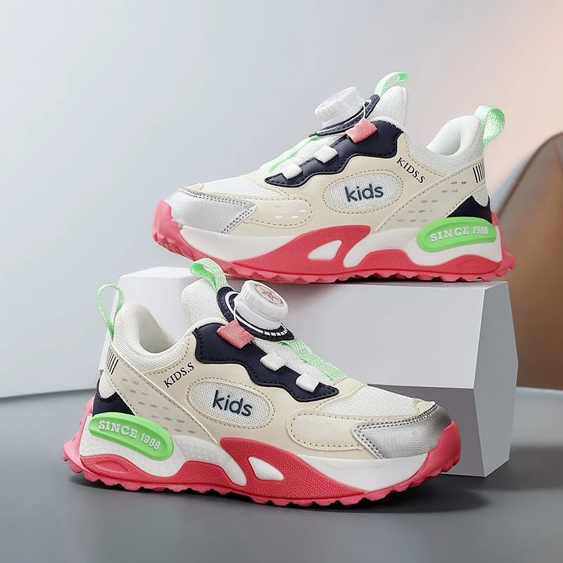 

Fashion Children's Sports Shoes Girls Running Leisure Mesh Shoes Breathable Outdoor Kids Casual Tennis Sneaker Boys Walking Flat