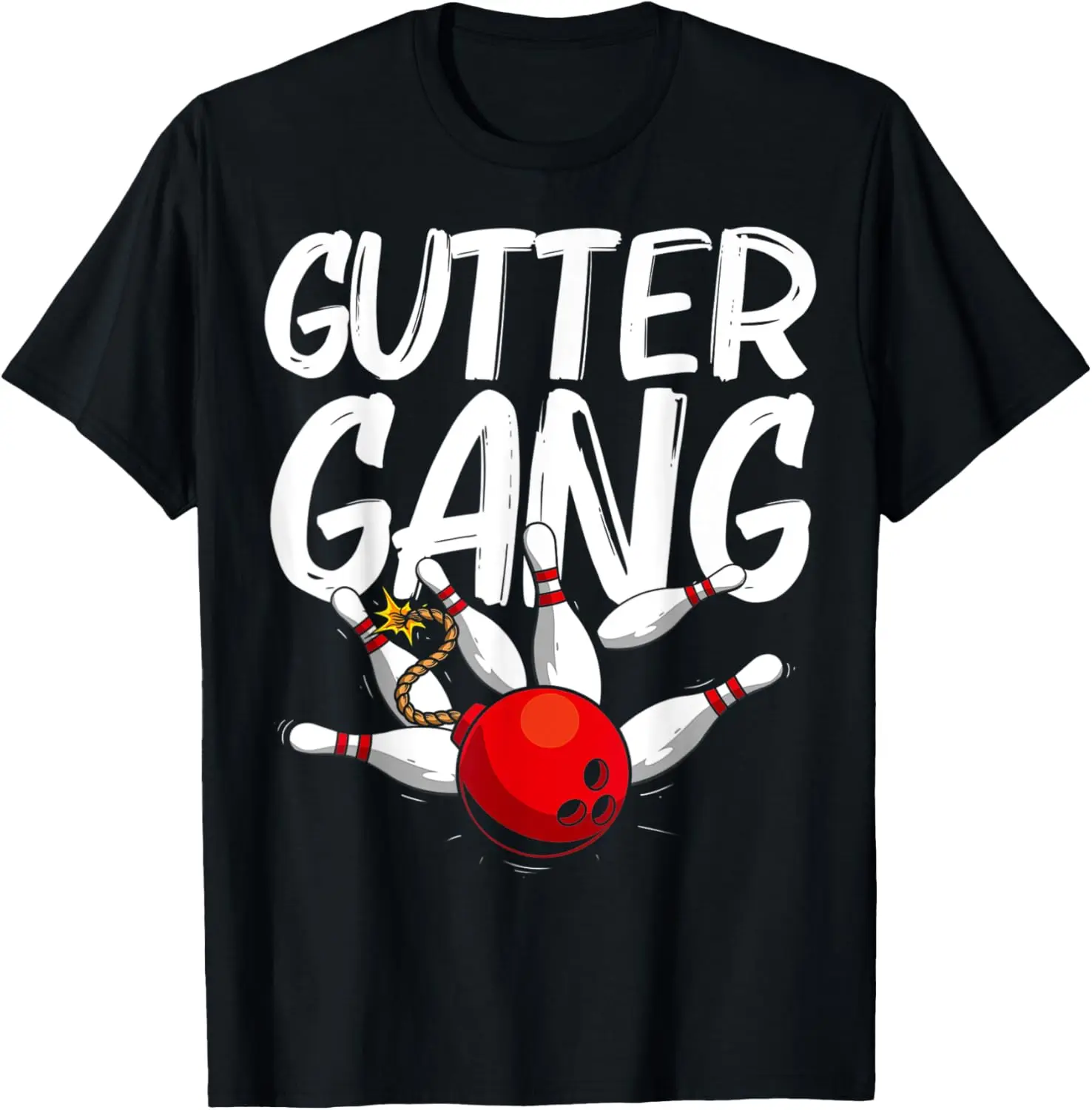 Funny Bowling Gift for Men and Women Cool Gutter Gang Bowler T-Shirt