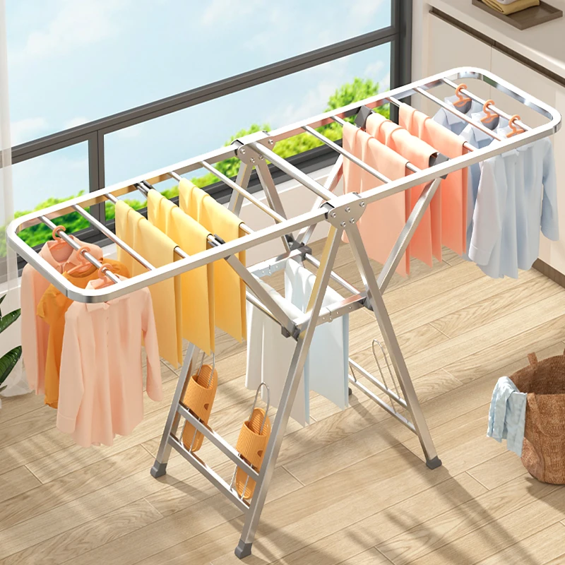 Floor Standing Hanger Hooks Clothes Extendable Folding Coat Clothes Hanger Outdoor Dryer Varal De Roupas Home Accessories