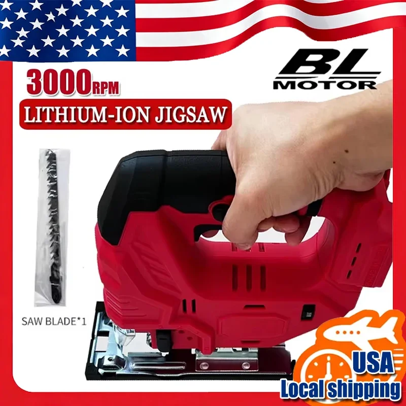 

Fit Milwaukee Brushless Curve Saw 3000RPM Cordless Electric Jig Saw Portable Adjustable Woodworking Power Tool For 18V Battery