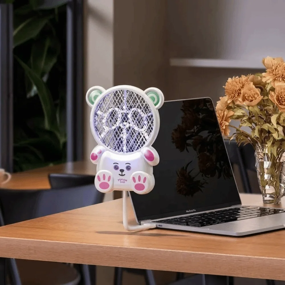 Durable Portable USB Mosquito Swatter Flexible UV Light Mini Mosquito Trap Plug and Play Bug Zapper Racket Office