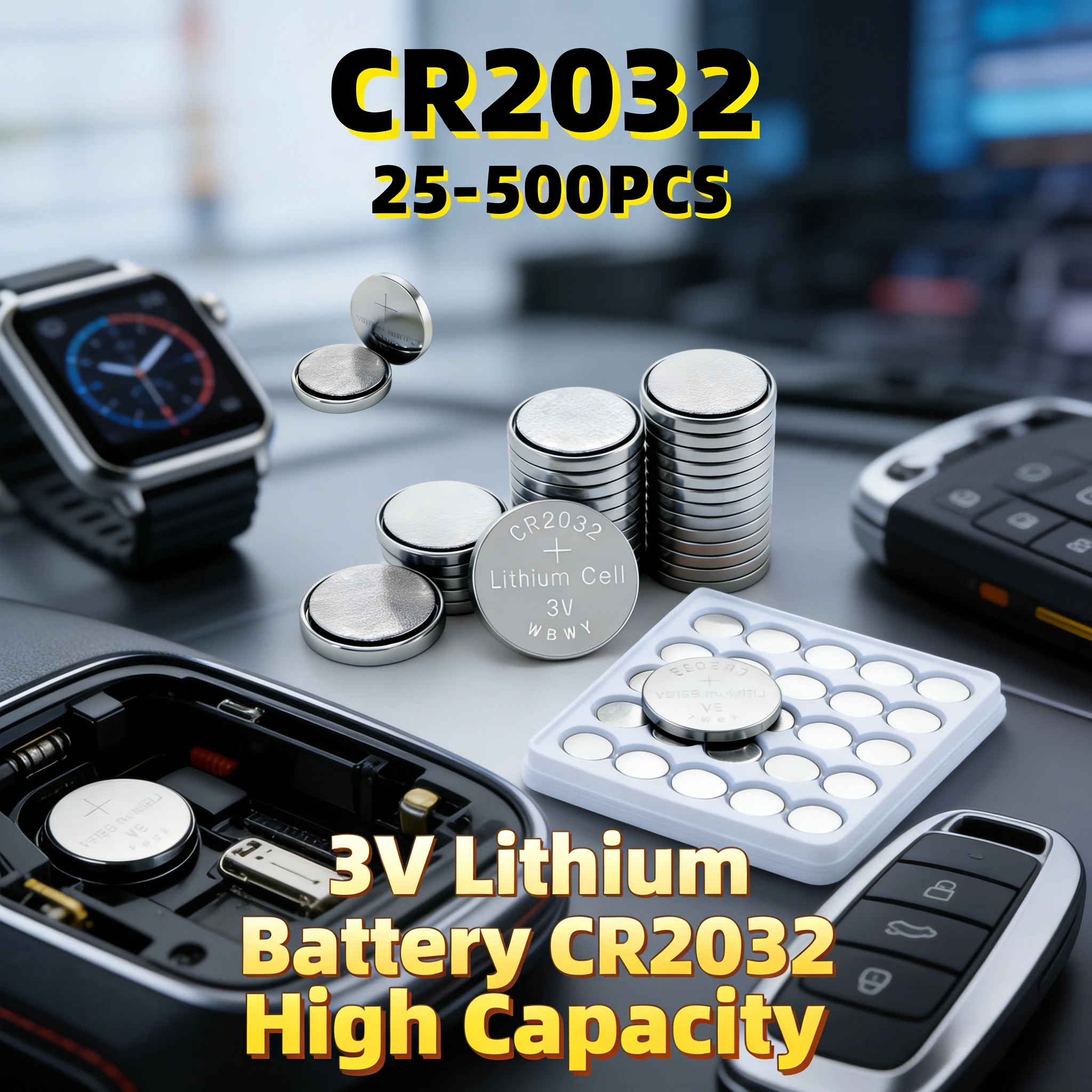 

CR2032 3V Lithium Button Batteries Original High Capacity for Remote Toys Watch Glucose Meter Power Source Bulk Pack Coin Cells