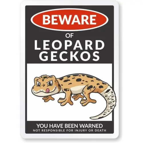 Vorsicht vor Leopardengeckos, wetterfestes Aluminiumschild aus Aluminium