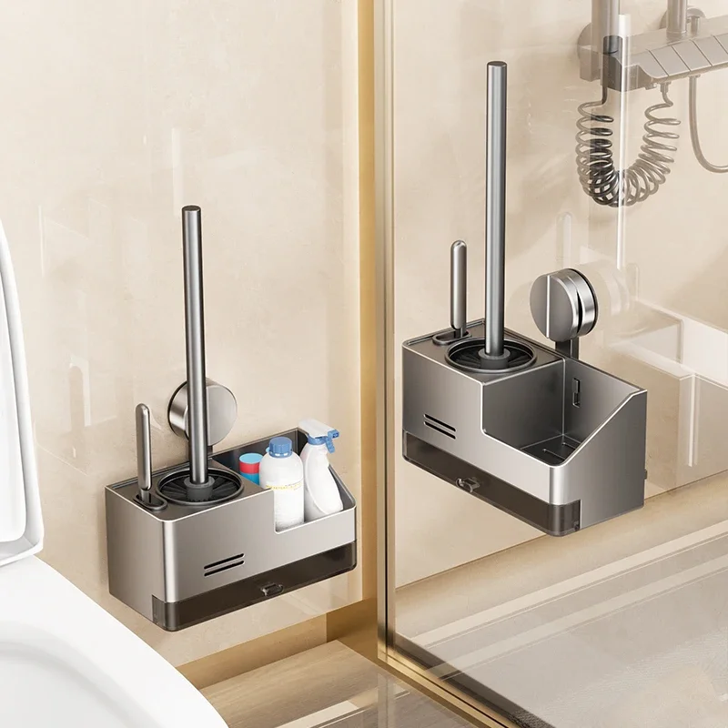 

Щетка для унитаза в ванной комнате, настенное крепление, щетка для чистки унитаза с защитой от запаха, инструмент для чистки унитаза, вертикальная подставка, длинная ручка, чистка ванной комнаты