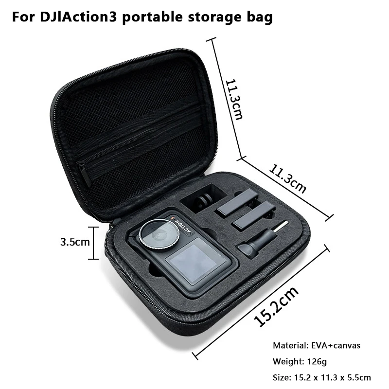 Imagem -06 - Mini Bolsa para Dji Osmo Action Maleta Travel Bolsa Acessórios para Câmera Storage Bolsa Protective Box 4