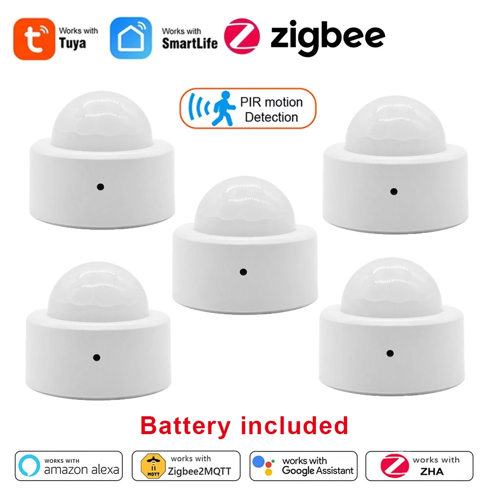 Tuya Zigbee 인체 모션 센서, 스마트 홈 미니 PIR 모션 센서, 적외선 감지기, 보안 스마트 라이프, 게이트웨이 알렉사와 함께 작동