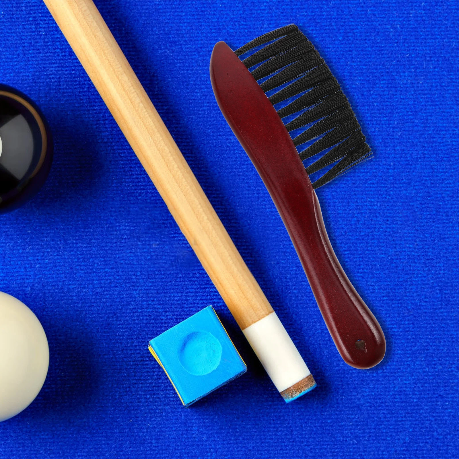 

Pool Table Cue Cleaning Billiard Debris Felt Sweeper PVC Brush Hair Wood Handle Table Brush Set Clean Tool Pool Accessories