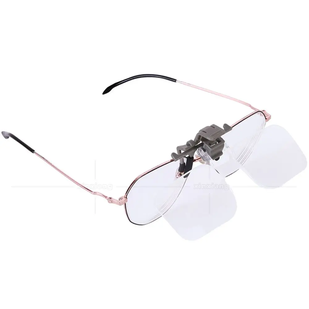 Portable for Needlework Crafts Map Reading HD with Clip Loupe Magnifier Light-weight Magnifying Glasses 2X