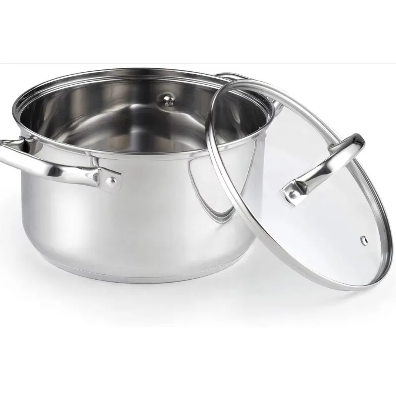 

8-Piece high-quality stainless steel cookware set, cooking pot, smart kitchen appliance, luxury cookware set