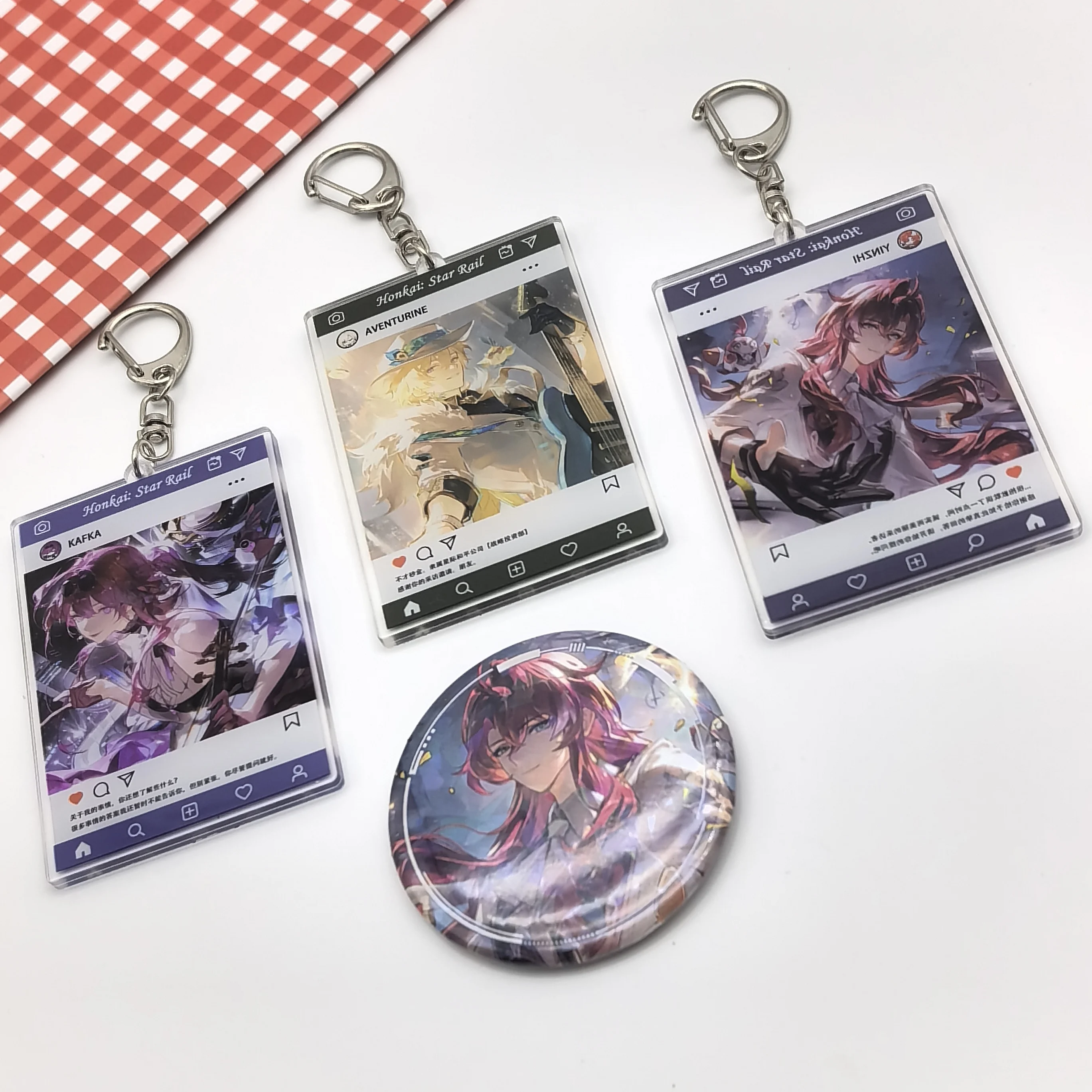 1Pc Anime Game Honkai: Star Rail Aventurine Robin Concert Series portachiavi uomo donna Badge spilla bellissimo ciondolo da collezione