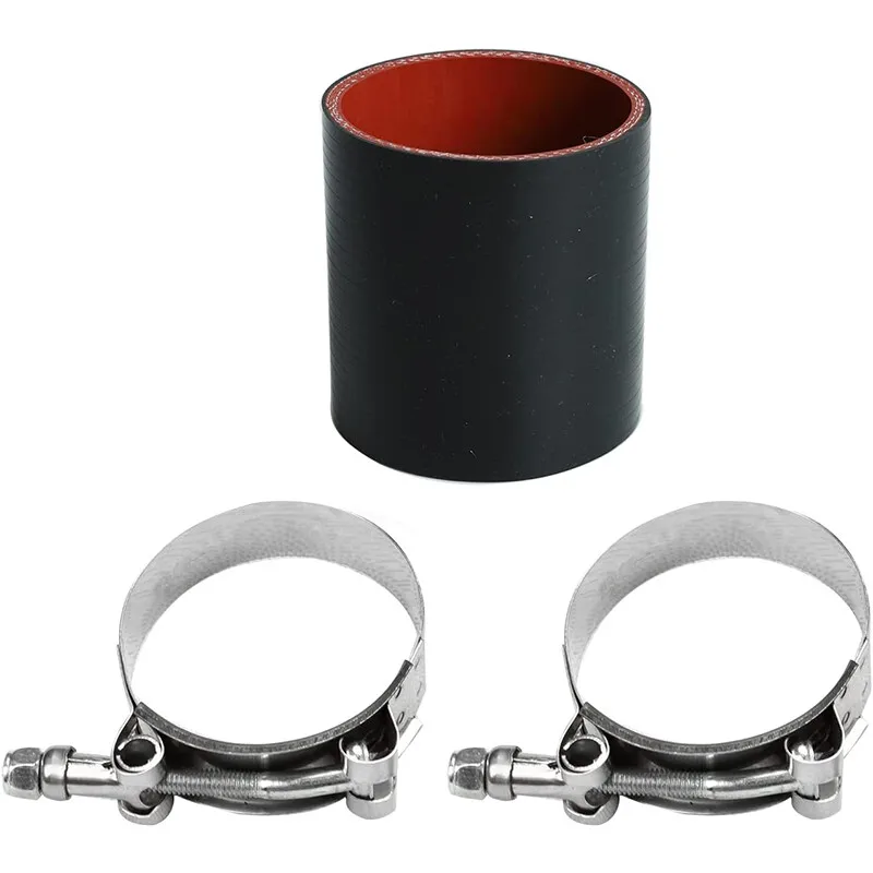 العالمي 2.5 بوصة مستقيم سيليكون مقرنة خرطوم الأنابيب + T-المشبك لتوصيل مستقيم كمية أنابيب المبرد أنابيب أحمر-أسود #3