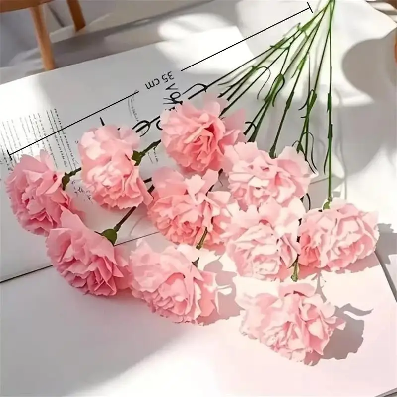 20 Stück Künstliche Nelkenblumen aus Kunststoff, Kunstblumen für Hochzeitssträuße, Blumenarrangements, Muttertagsgeschenke, Heimdekoration – Detail 6
