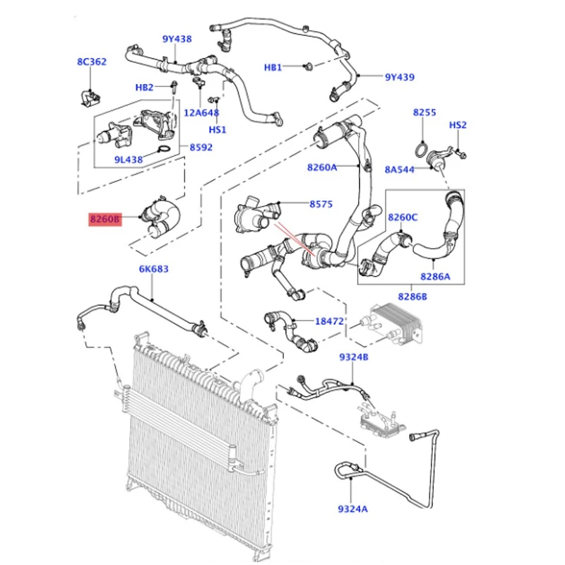 LR095544 LR019832 LR043326 Water tank water supply pipe Sp or t Ra ng e Ro ve r/Di sc ov er y 4