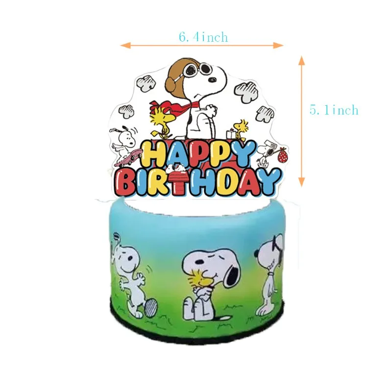 Heißes Snoopys Party-Zubehör-Set: Flaggen-Girlande, Luftballons, Tortenaufsatz für Happy Birthday Cupcakes, Dekoration, Babyparty-Geschenk – Detail 3
