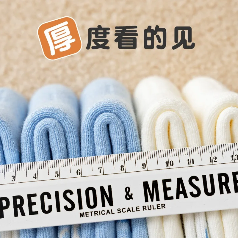 5 أزواج من جوارب أطفال سانريو سينامورول كاواي شتوية سميكة دافئة كارتونية للأولاد جوارب منتصف العجل جورب قطني للفتيات هدية