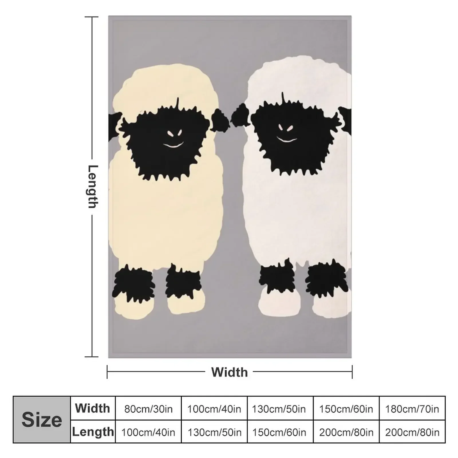 Valais black nose sheep friends Throw Blanket Personalized Gift Softest Hairy Blankets