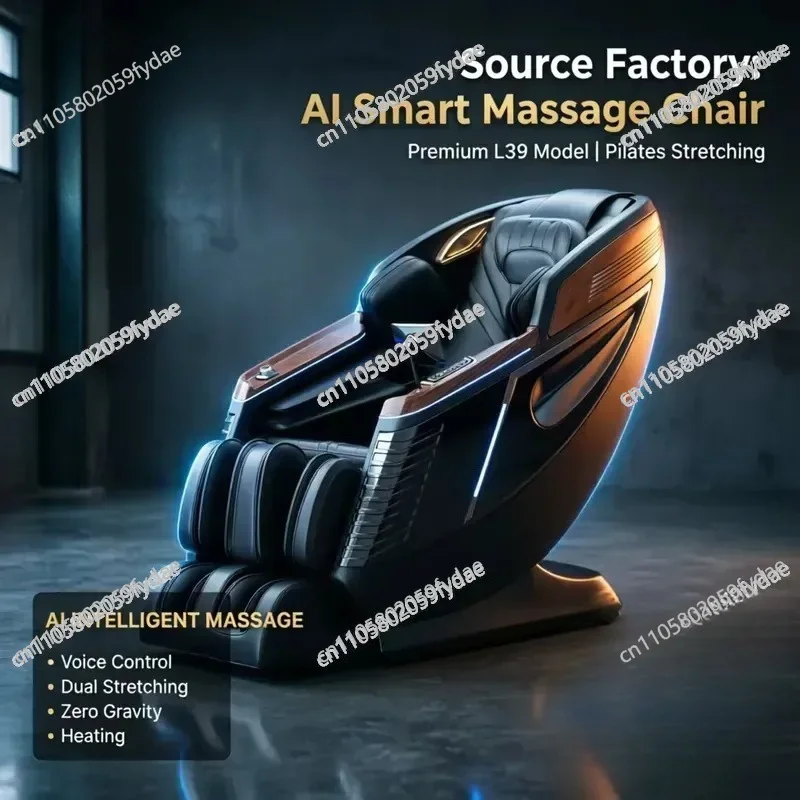 L39 Massage Chair 3D Steel Mechanism 130cm SL Track, Thai Stretch, Full Body Massage