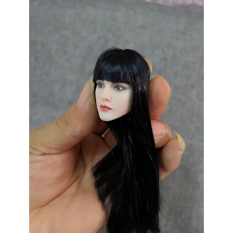 

1/6 Scale Action Figures Flat Bangs Black Long Hair Carving Model for 12Inch Female Soldier White Skin Doll Body