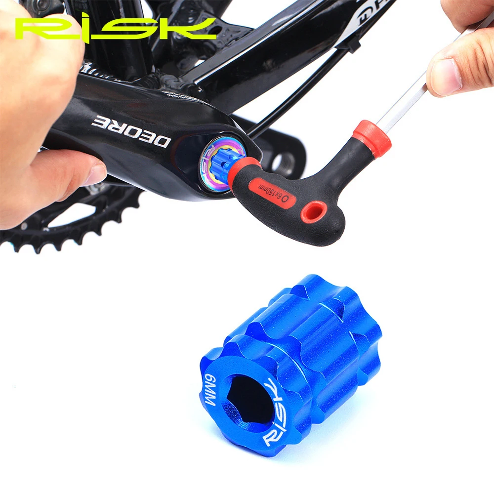 RISK RL302 Bike Bicycle Tool Crankset Remover 1 Piece Aluminium Alloy Tensioning Bolt Integrated Arm Crank Cap Installation